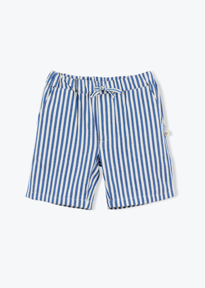 Shorts Boy Denim Stripe Navy Franck - قميص