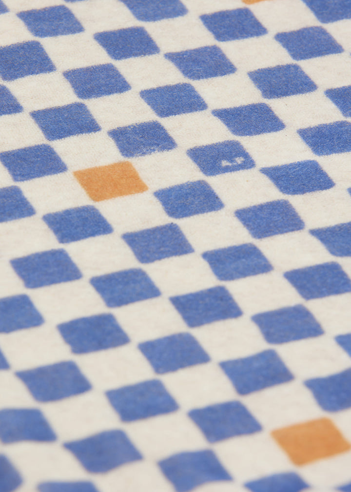 girls terry cotton bermuda shorts with checkered pattern