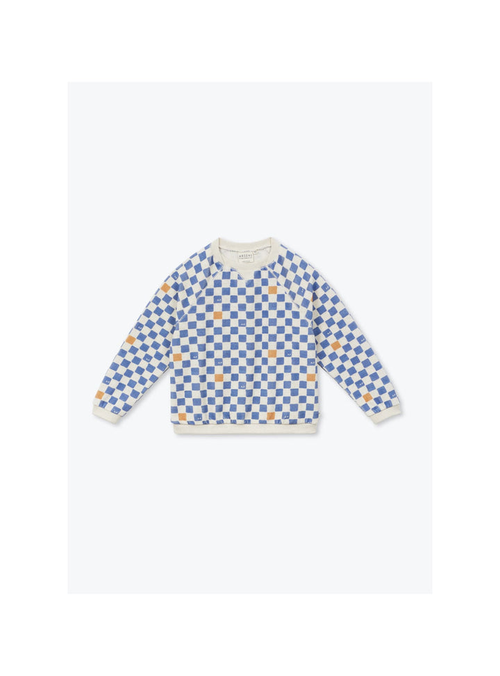 Boys checkered terry cotton sweatshirt