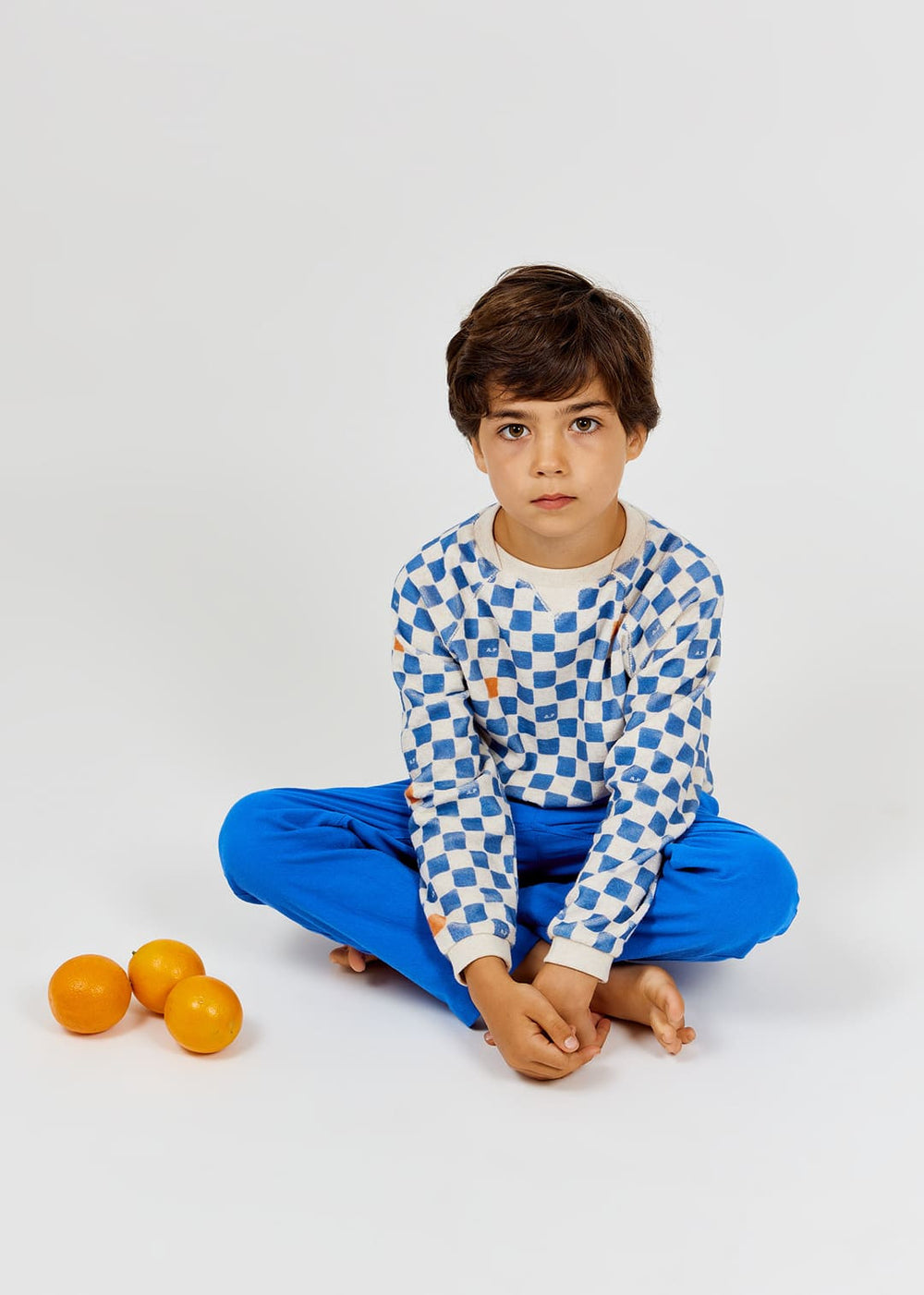 Boys checkered terry cotton sweatshirt