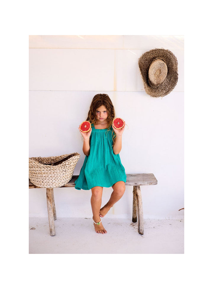 Dress Girl Fanelle Green - يلهث