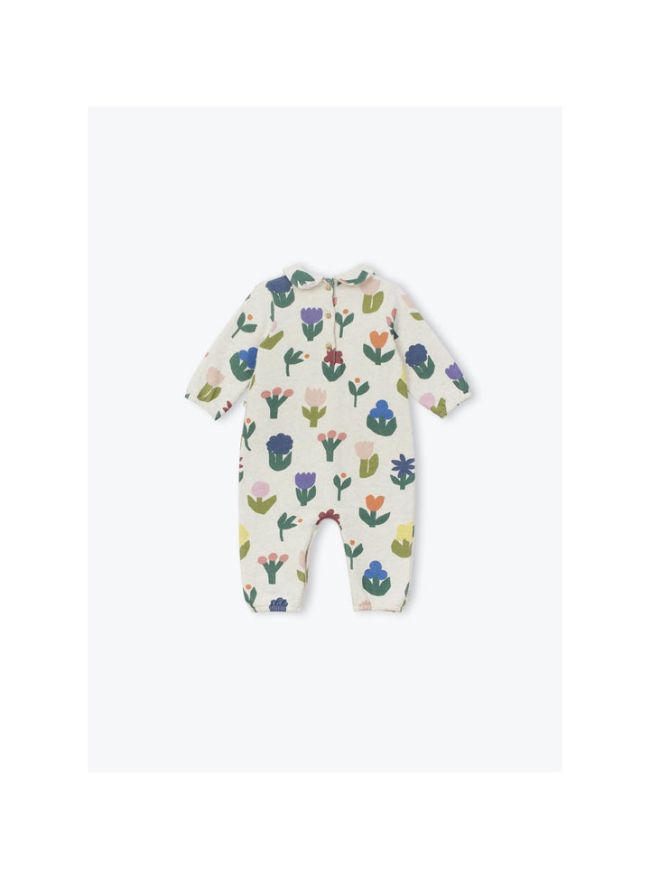 Arsène et les Pipelettes floral fleece baby romper with flower details