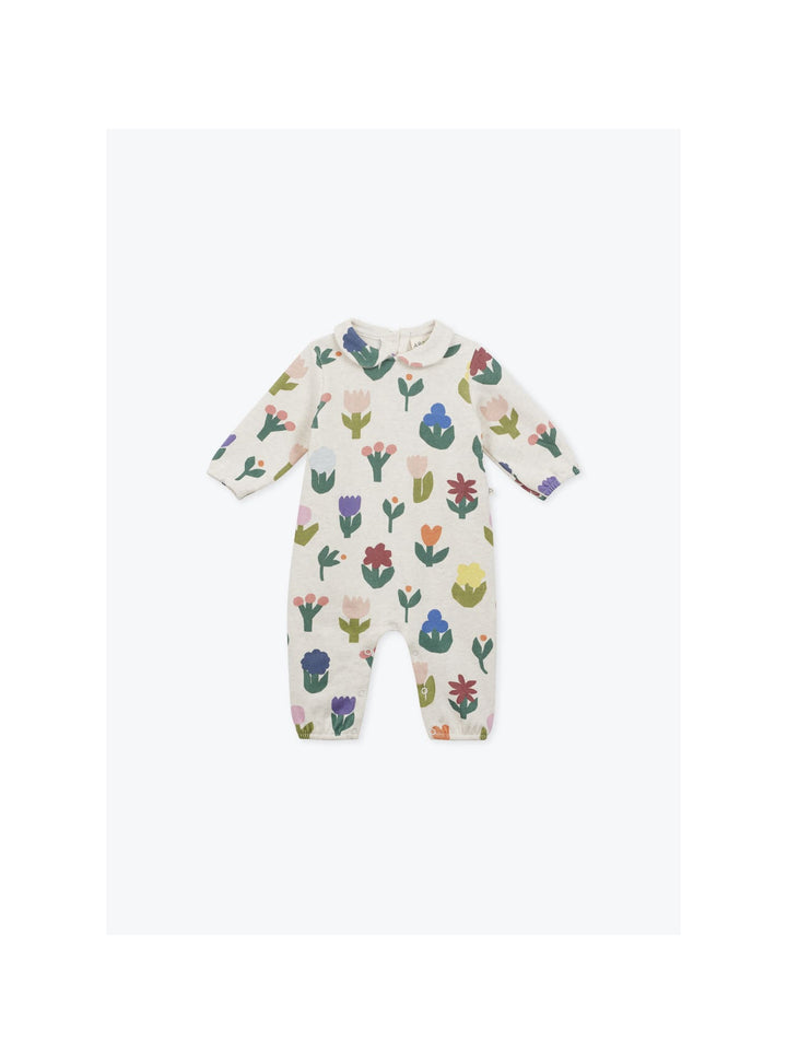 Arsène et les Pipelettes floral fleece baby romper with flower details