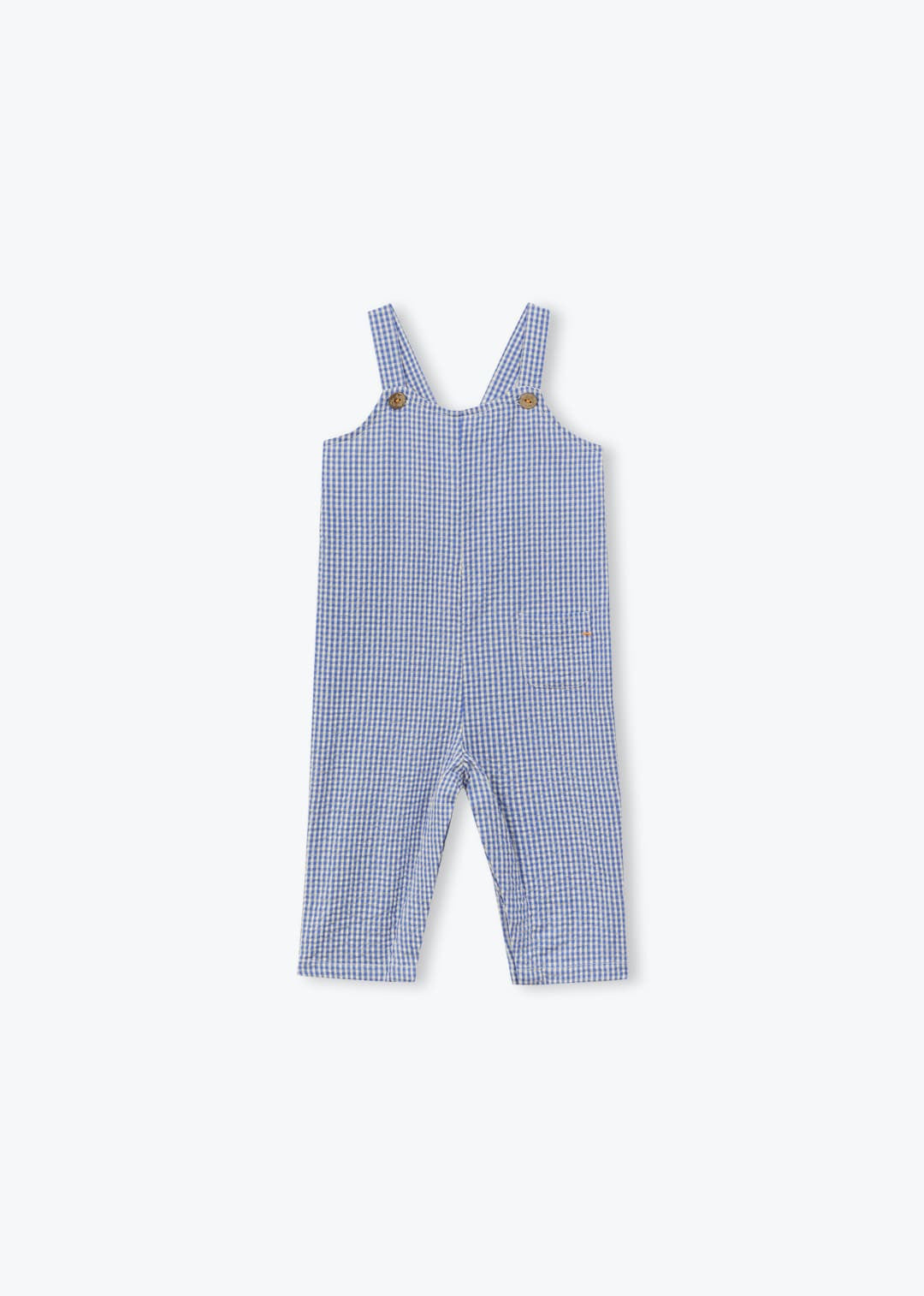 baby brown gingham cotton overalls
