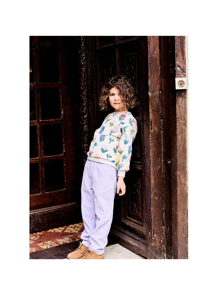 Arsène et les Pipelettes organic cotton floral kids sweatshirt with large flower print