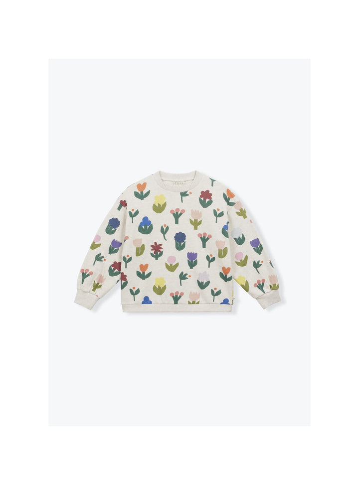 Arsène et les Pipelettes organic cotton floral kids sweatshirt with large flower print