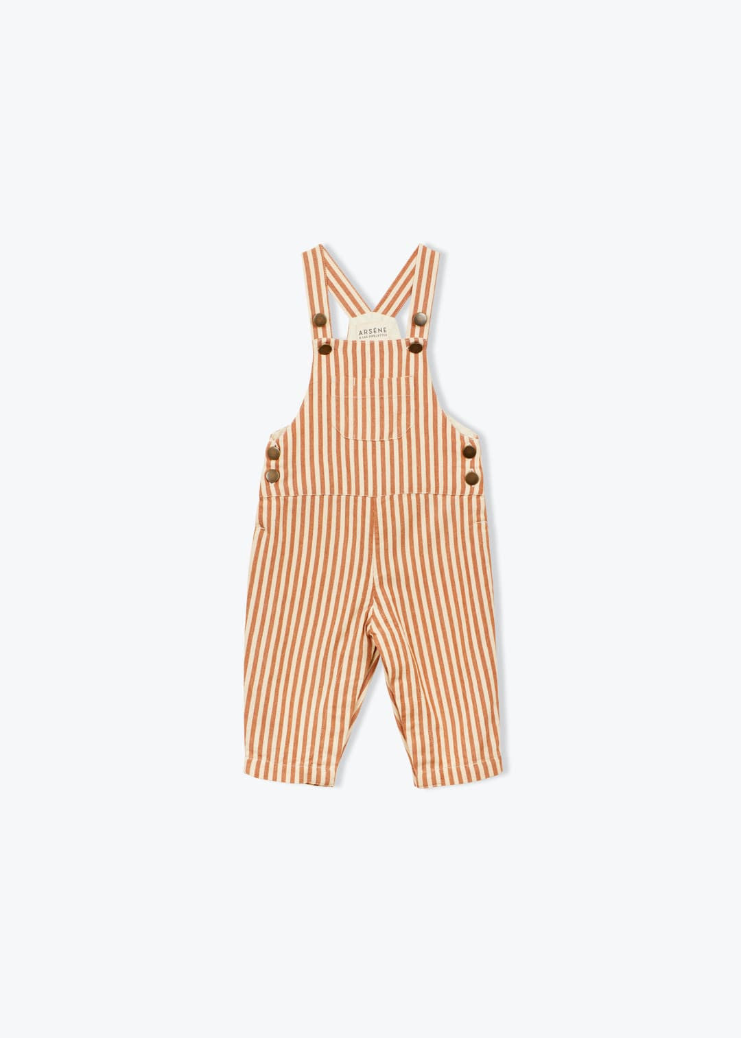 baby striped cotton overalls with adjustable straps