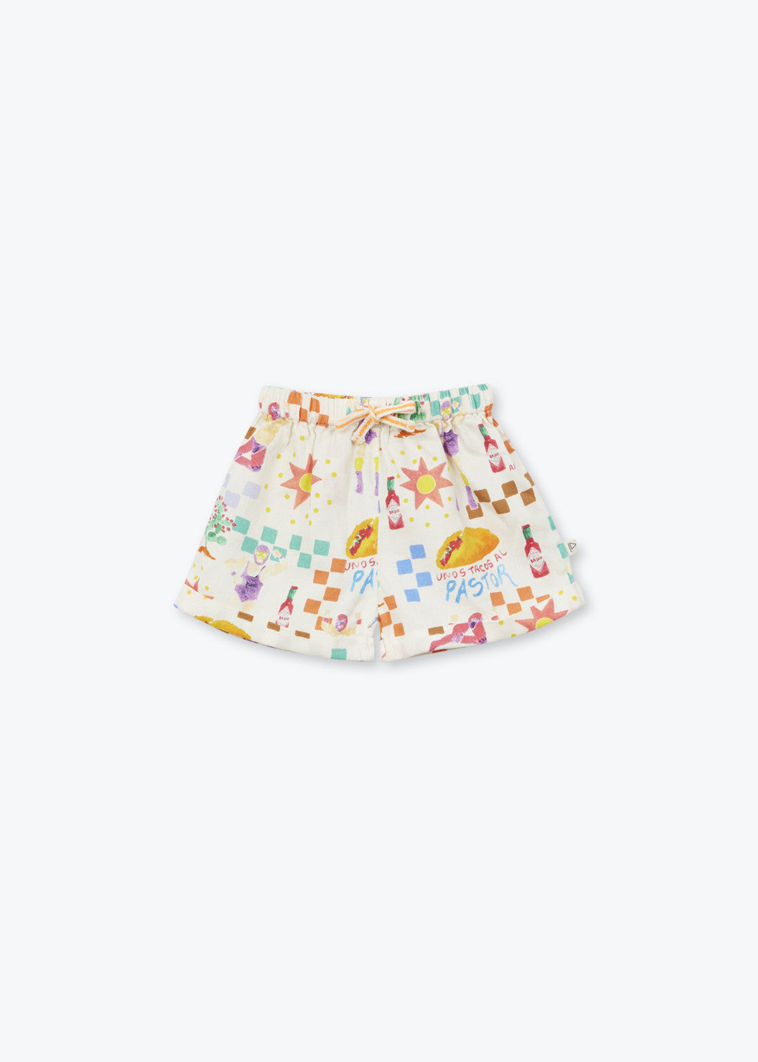 baby cotton shorts with Lucha Libre print