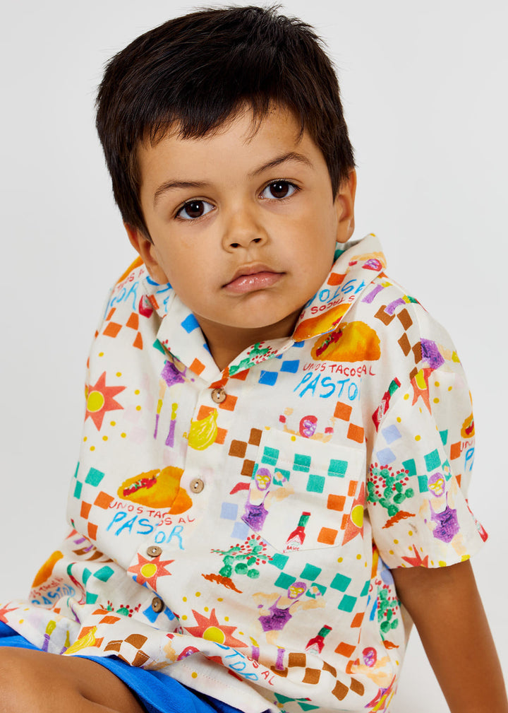 girls printed cotton t-shirt with Lucha Libre graphic