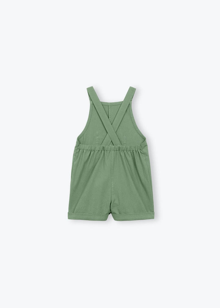 baby green cotton overalls rustic style
