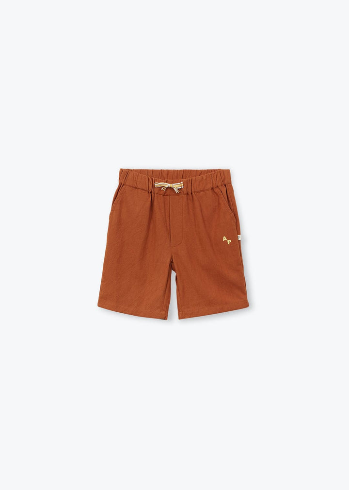 boys rust cotton bermuda shorts
