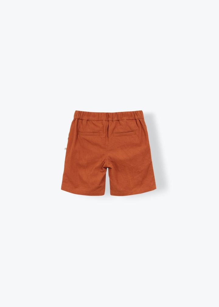 boys rust cotton bermuda shorts
