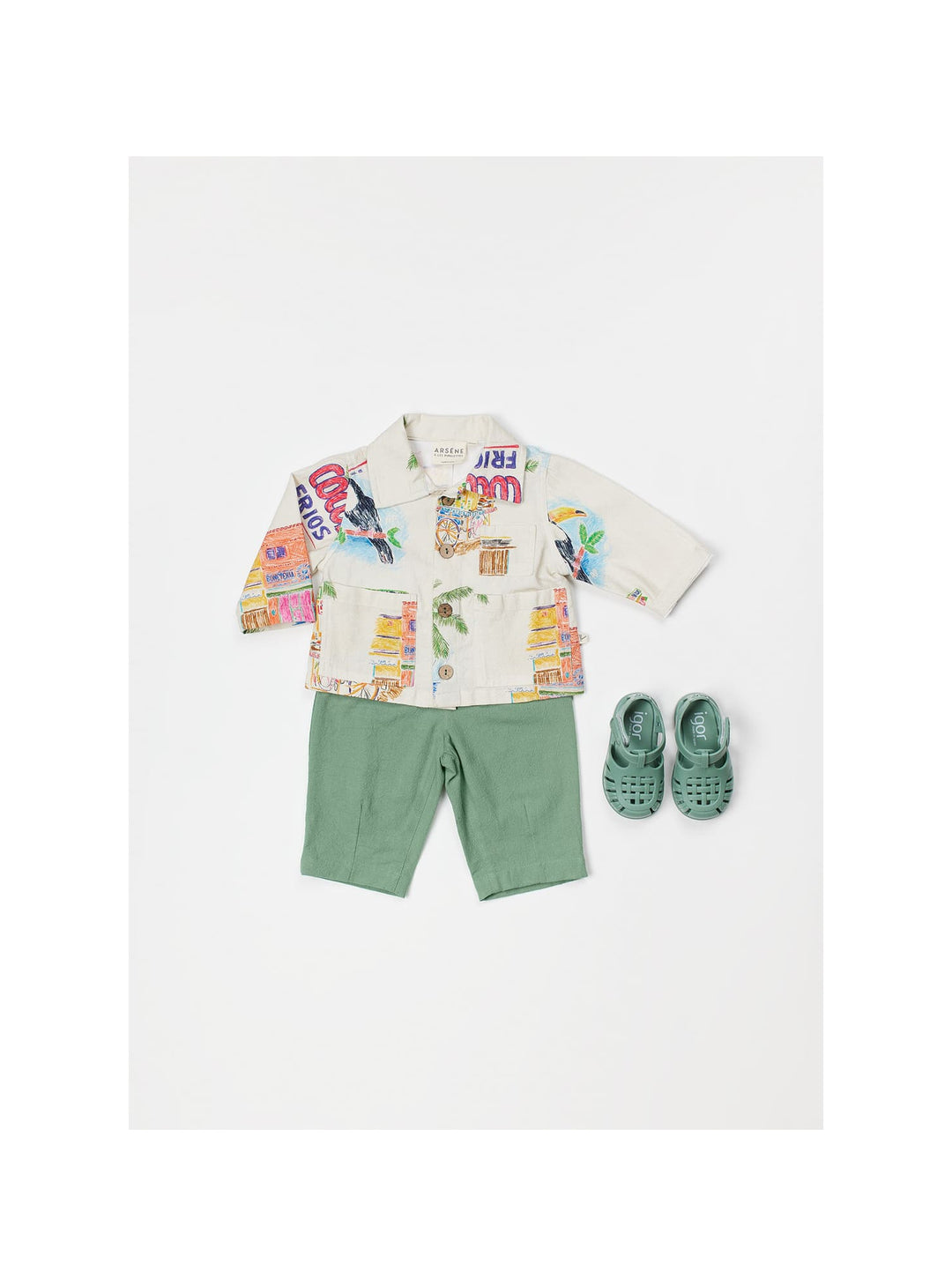 baby blue cotton trousers elastic waist
