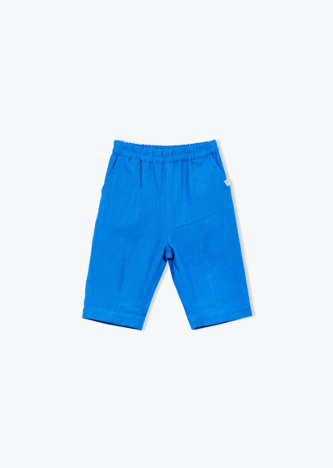 baby blue cotton trousers elastic waist
