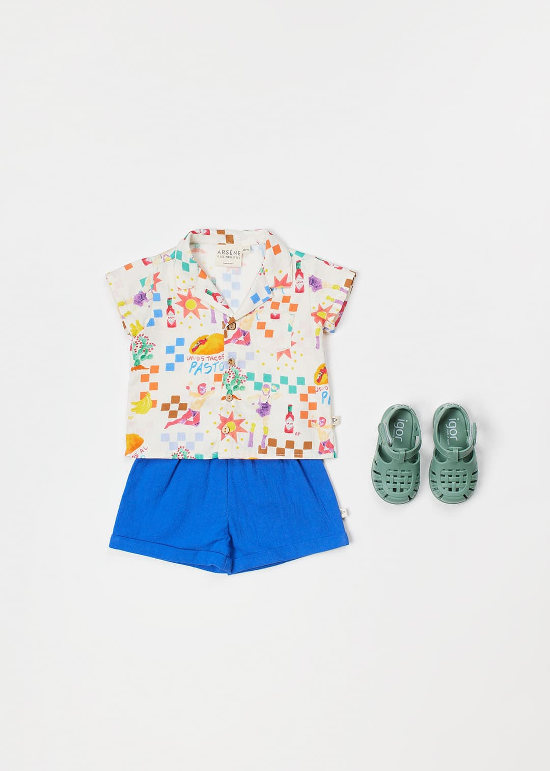 baby printed cotton t-shirt with Lucha Libre design