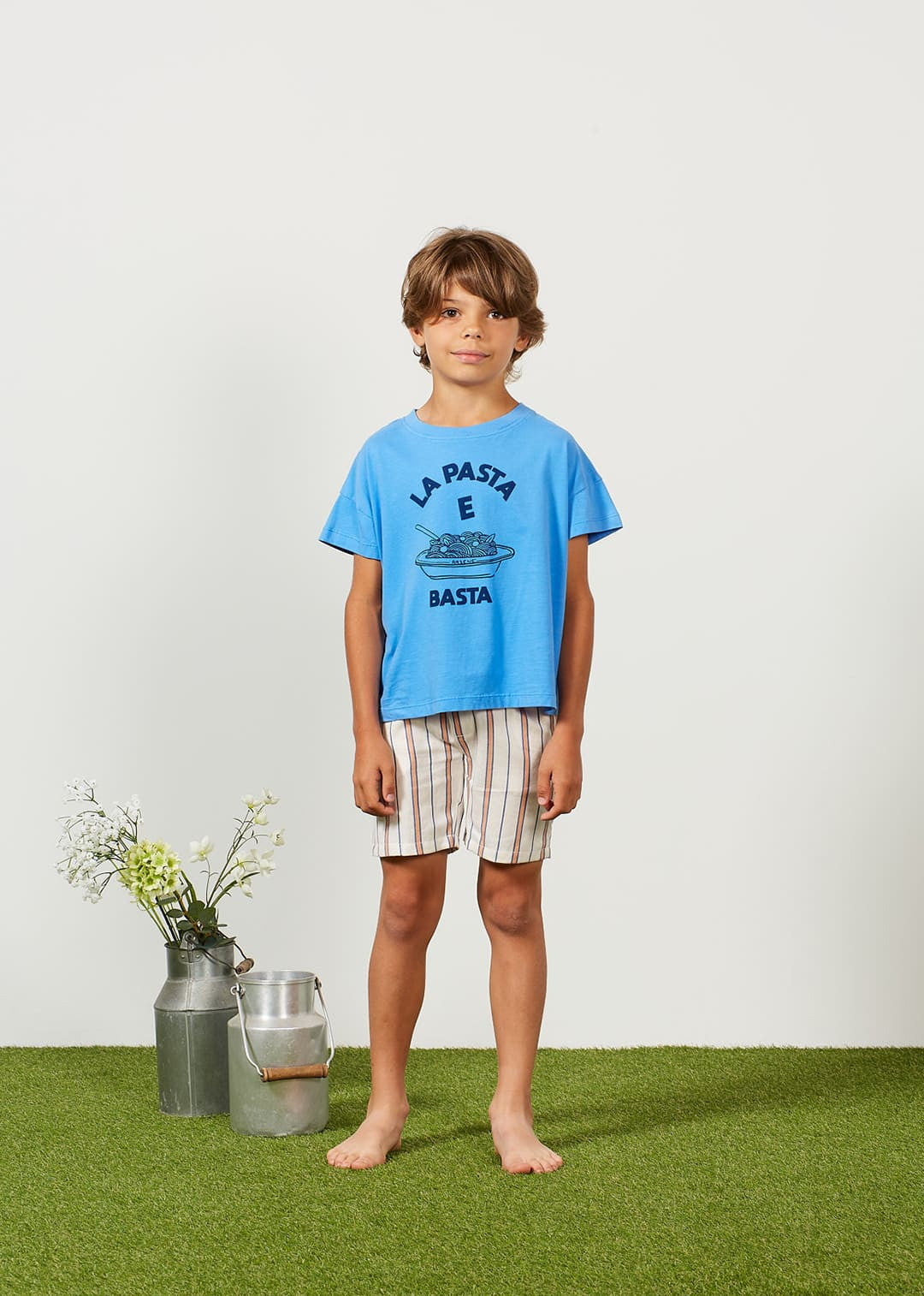 Shorts Boy Stripe Blue Franz - قميص