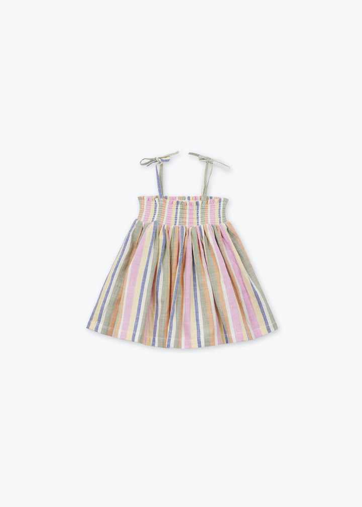 baby striped cotton dress in soft knit