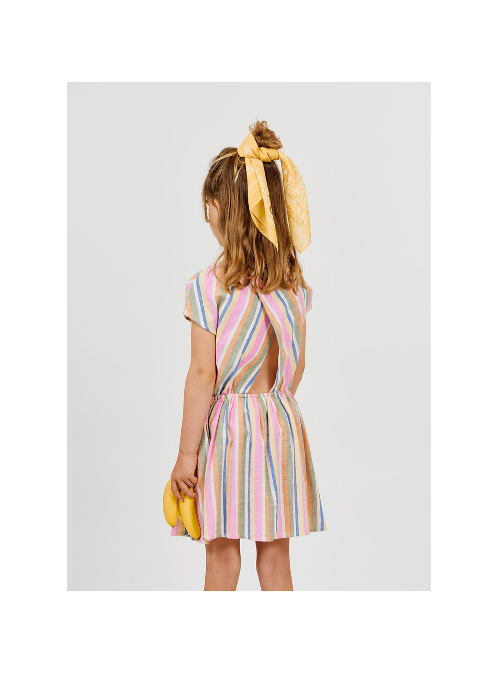 girls cotton bayadere striped dress