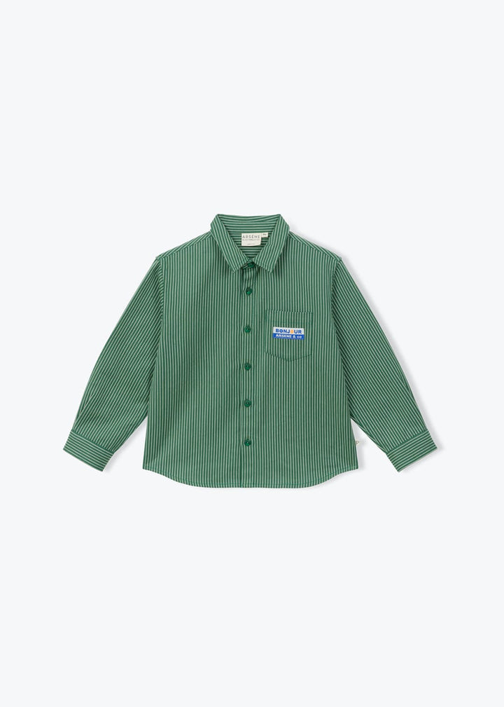 Arsène et les Pipelettes striped cotton kids shirt with long sleeves