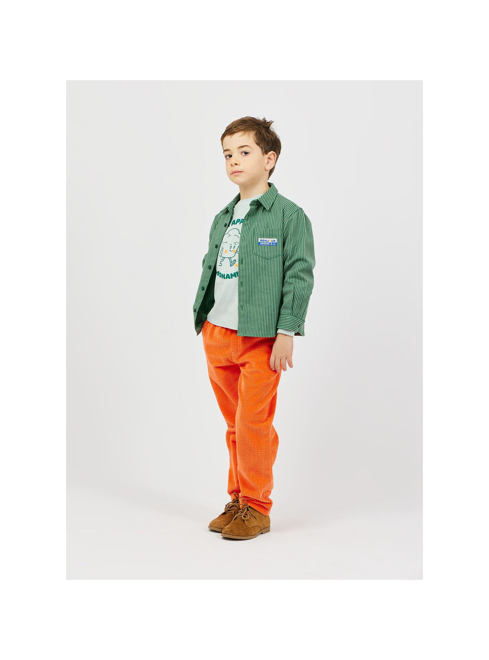 Arsène et les Pipelettes striped cotton kids shirt with long sleeves