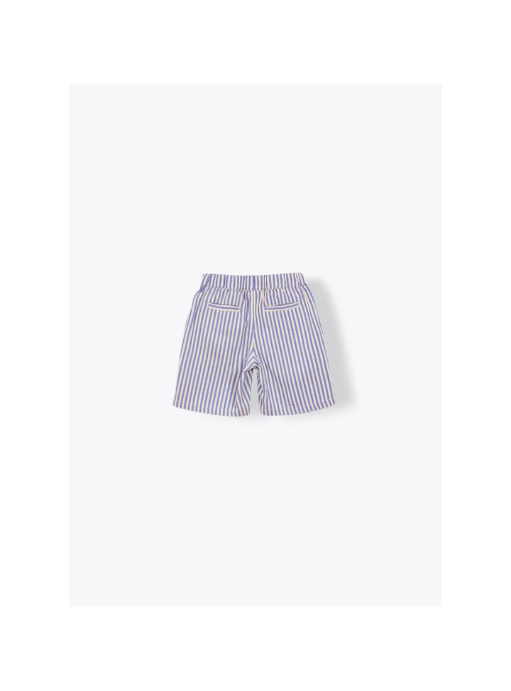 kids blue striped cotton bermuda shorts
