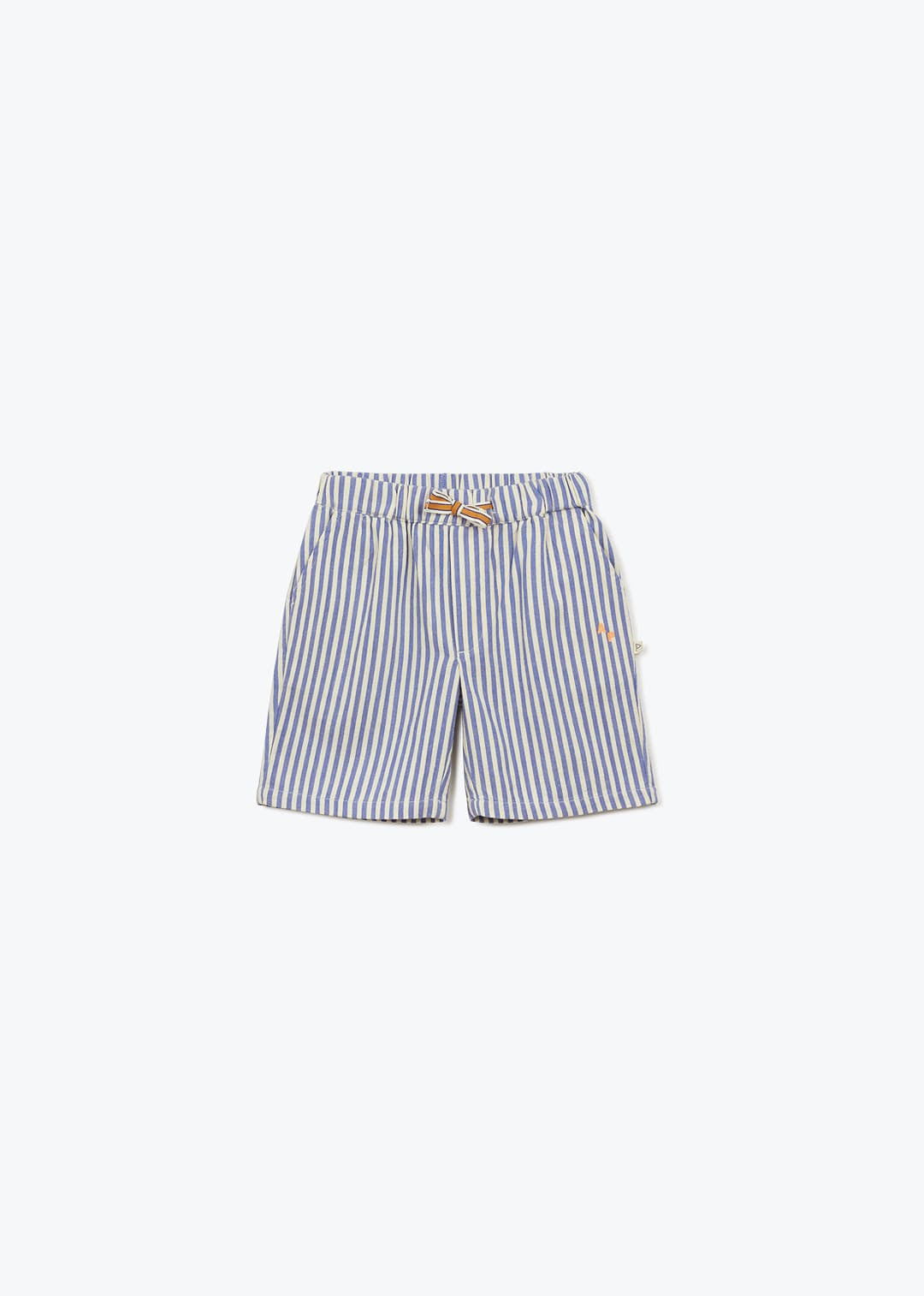 kids blue striped cotton bermuda shorts
