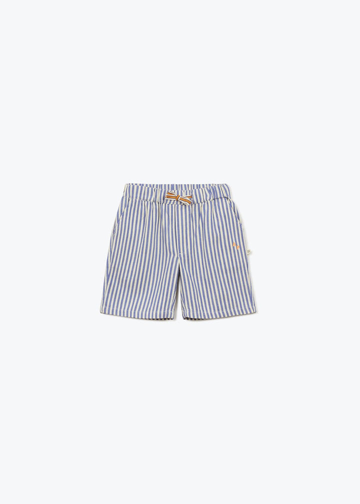 kids blue striped cotton bermuda shorts
