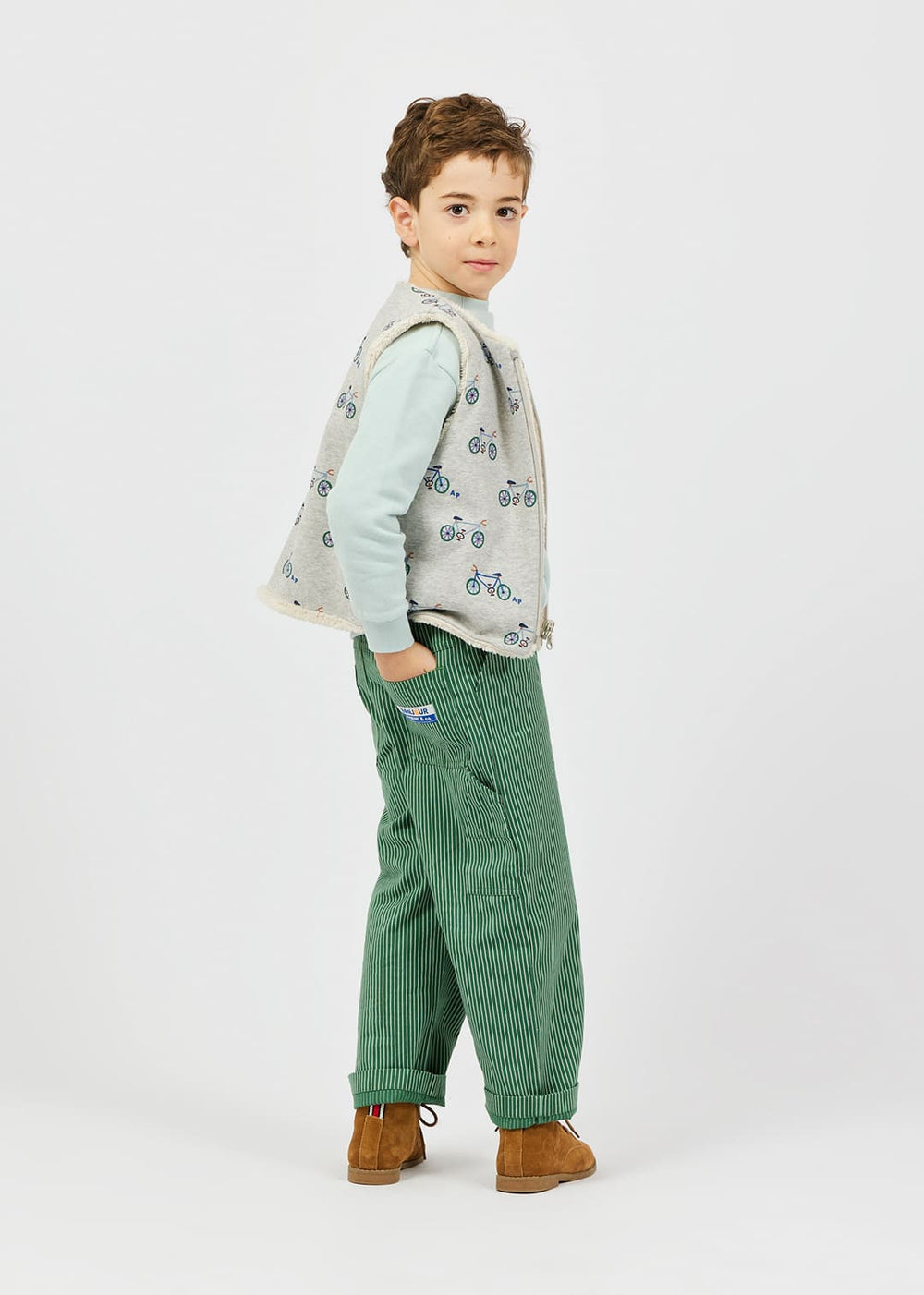 Arsène et les Pipelettes striped kids trousers for autumn and winter