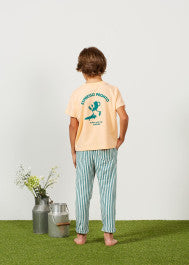 Trousers Boy Denim Stripe Green Florio - جيبة