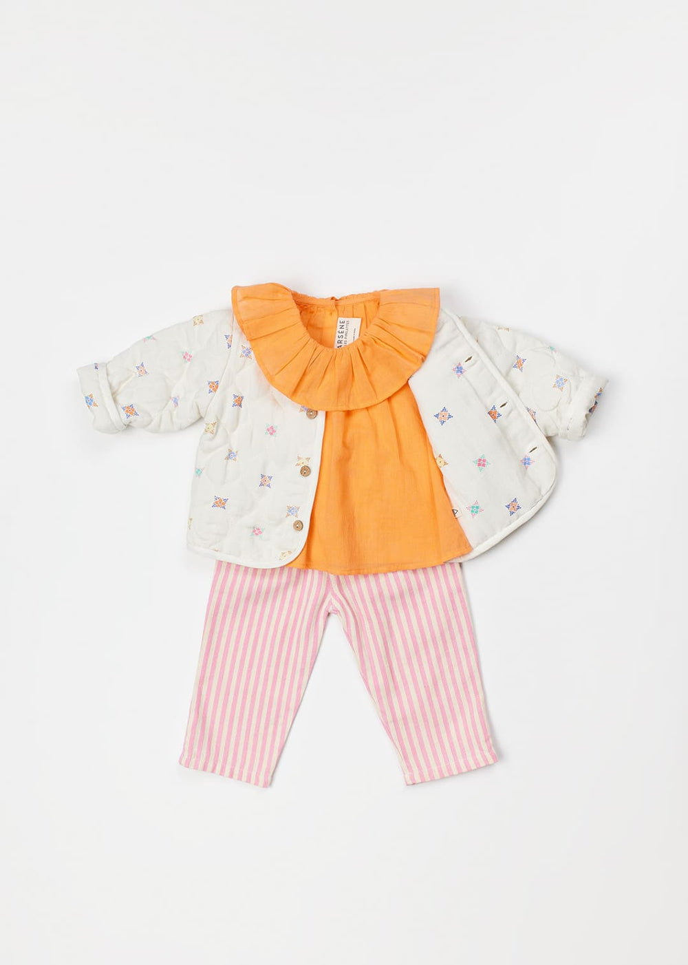 baby girl striped cotton pants in classic pattern