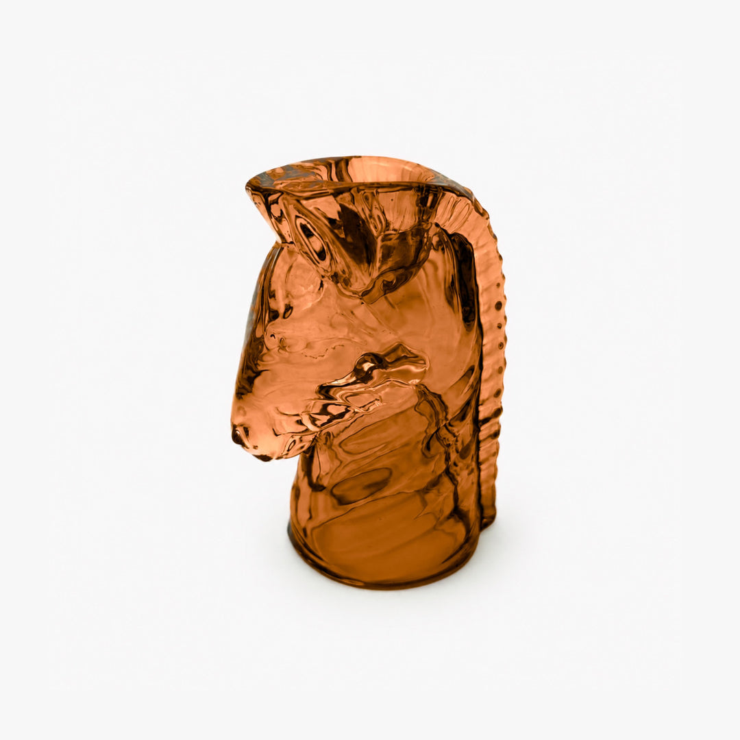 Zebra glass candle holder with decorative animal-inspired design