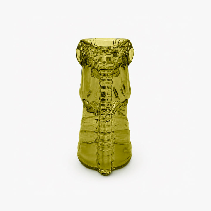 Zebra glass candle holder with decorative animal-inspired design