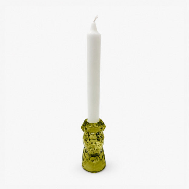 Zebra glass candle holder with decorative animal-inspired design