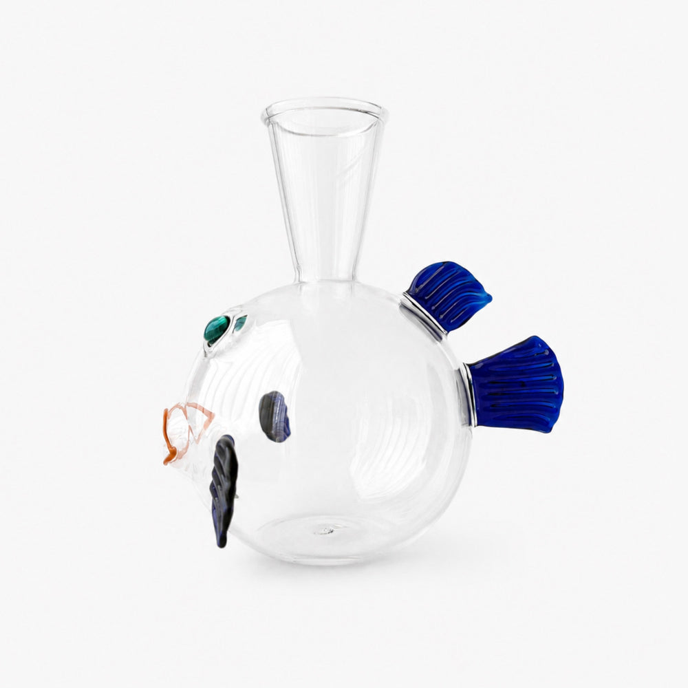 Small Moonfish glass carafe with decorative fish-inspired design