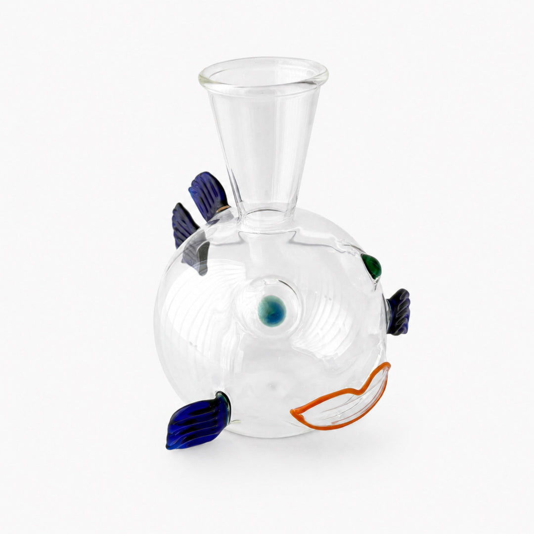 Small Moonfish glass carafe with decorative fish-inspired design