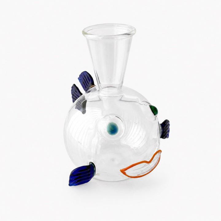 Small Moonfish glass carafe with decorative fish-inspired design