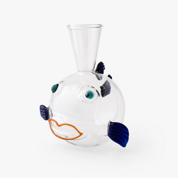 Small Moonfish glass carafe with decorative fish-inspired design
