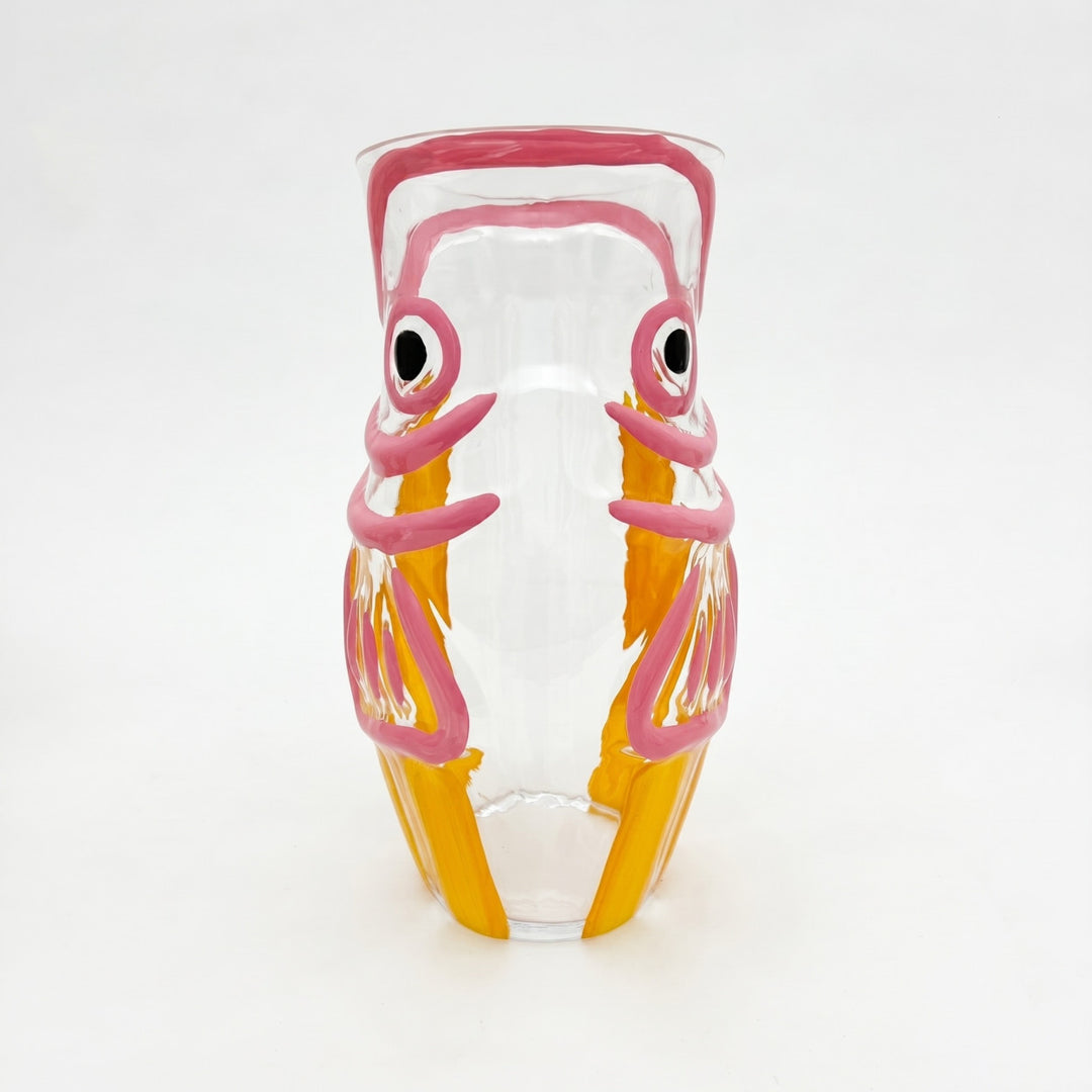 Napoleon pink glass vase, 29 cm decorative statement vase