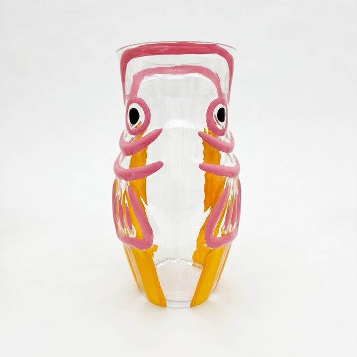 Napoleon pink glass vase, 29 cm decorative statement vase