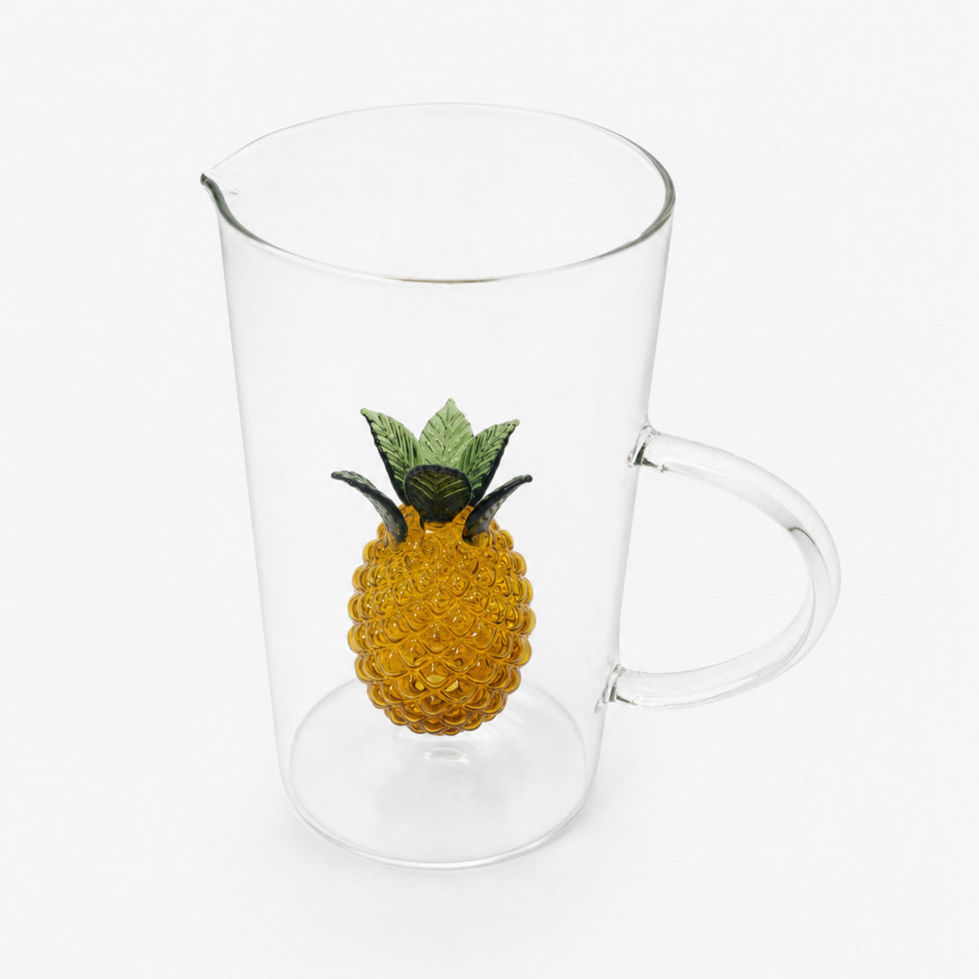 Pineapple borosilicate glass carafe with decorative fruit detail