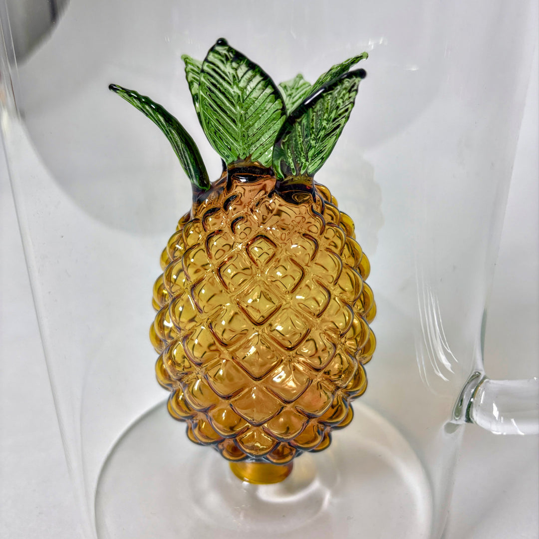 Pineapple borosilicate glass carafe with decorative fruit detail
