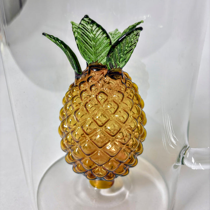 Pineapple borosilicate glass carafe with decorative fruit detail