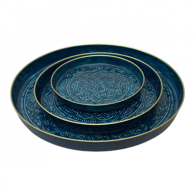 Round Metal Berbere Tray - صينية