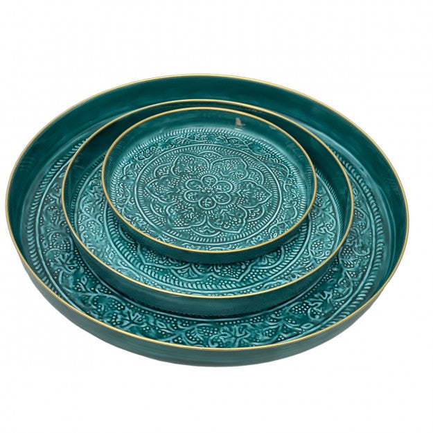Round Metal Berbere Tray - صينية
