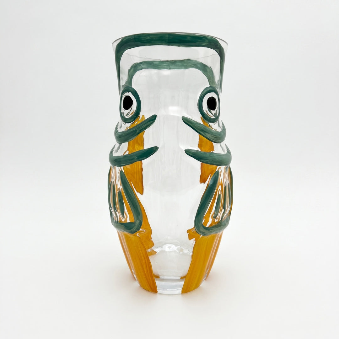 Napoleon green glass vase, 29 cm decorative statement vase