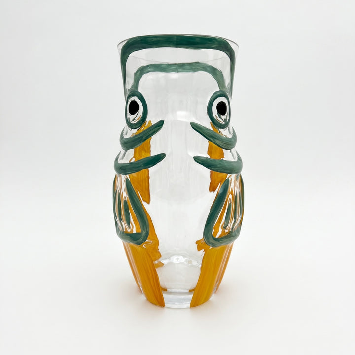 Napoleon green glass vase, 29 cm decorative statement vase