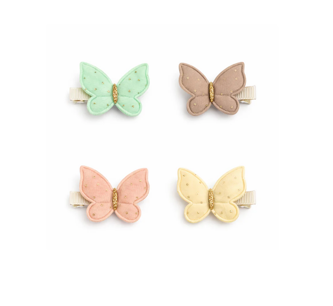 Billy Loves Audrey Amelia pastel butterfly hair clip set
