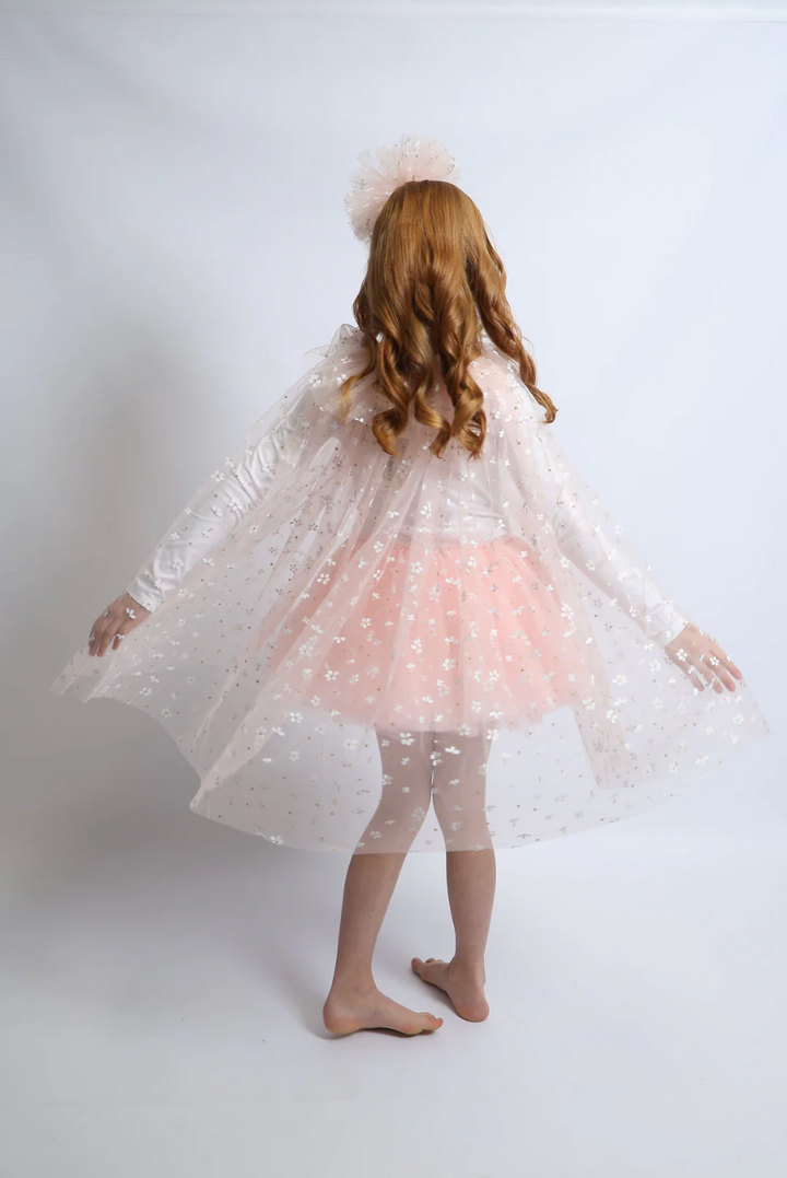 Billy Loves Audrey Trisha blush petal floral glitter fairy cape
