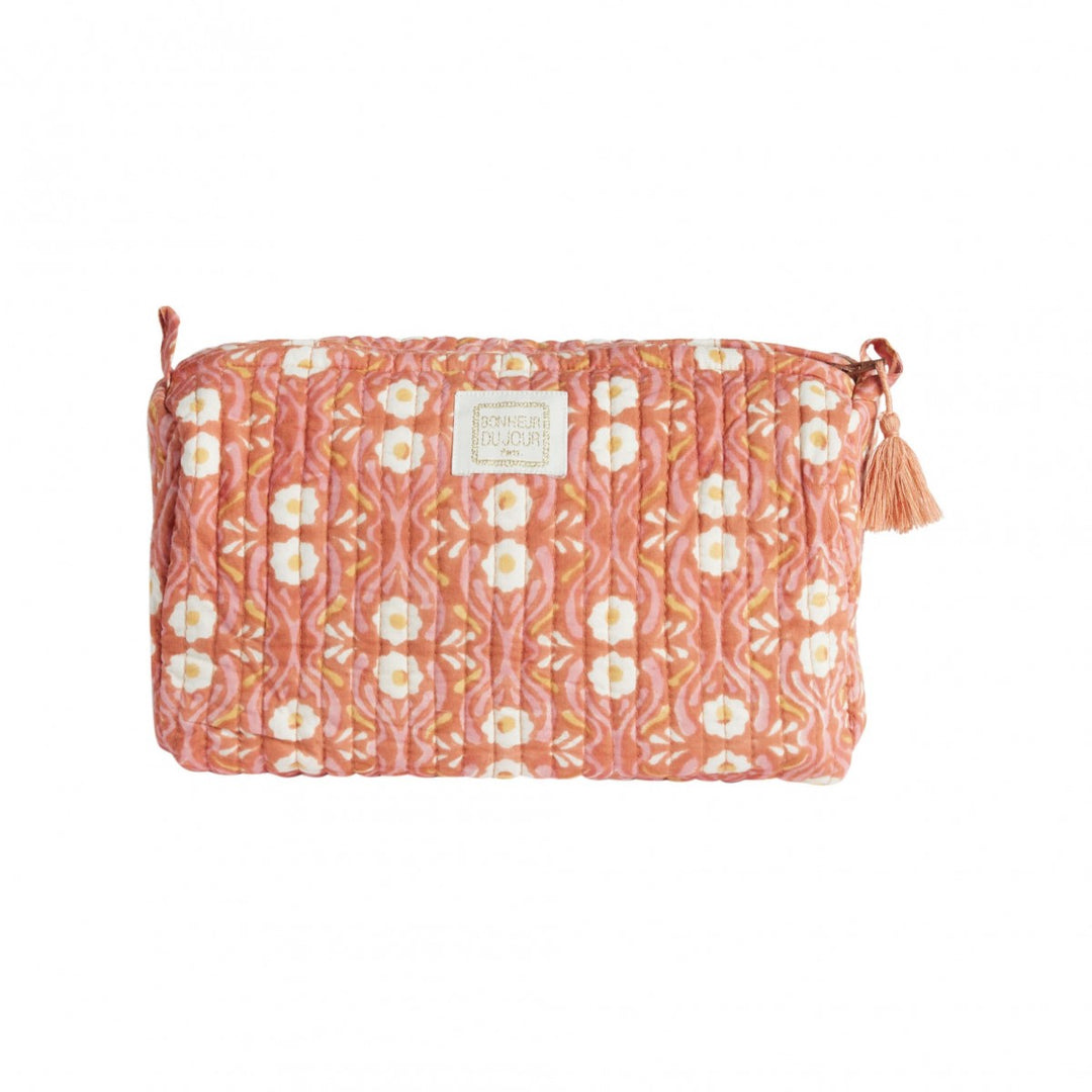 Bonheur du Jour Gypsies Auburn quilted floral toilet bag with handmade tassels