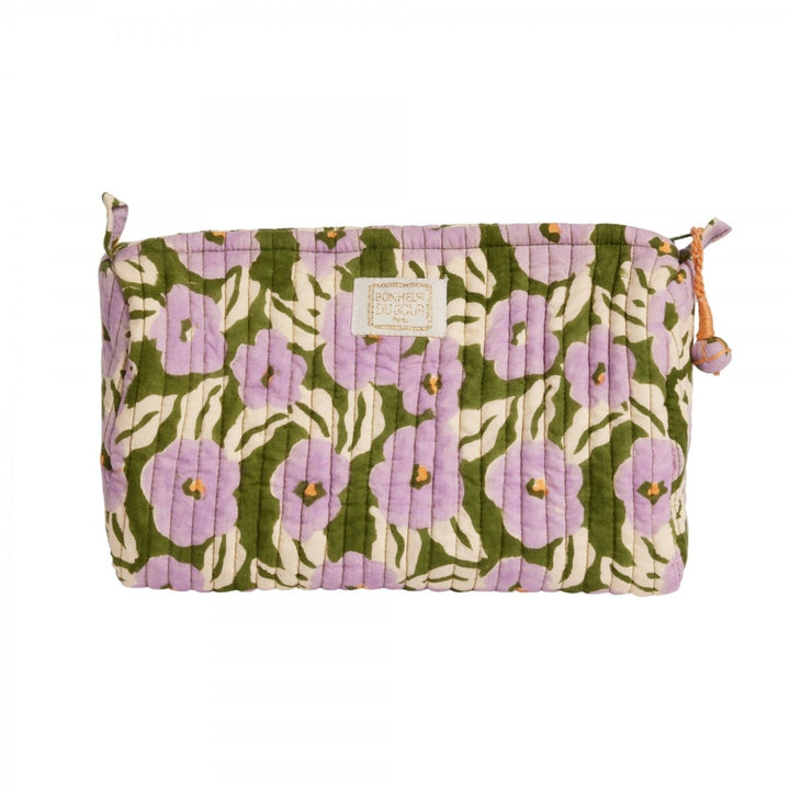 Bonheur du Jour quilted floral toilet bag with handmade tassels